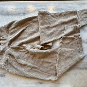 Cozy Tan Waffle Knit joggers Athleta XSTP
